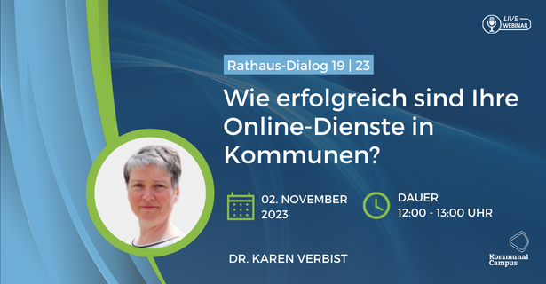 Rathaus-Dialog 19|23: "Wie erfolgreich sind ihre Onlinedienste?" Nutzungsauswertung bei Online-Services